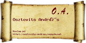 Osztovits András névjegykártya