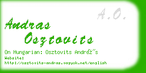 andras osztovits business card